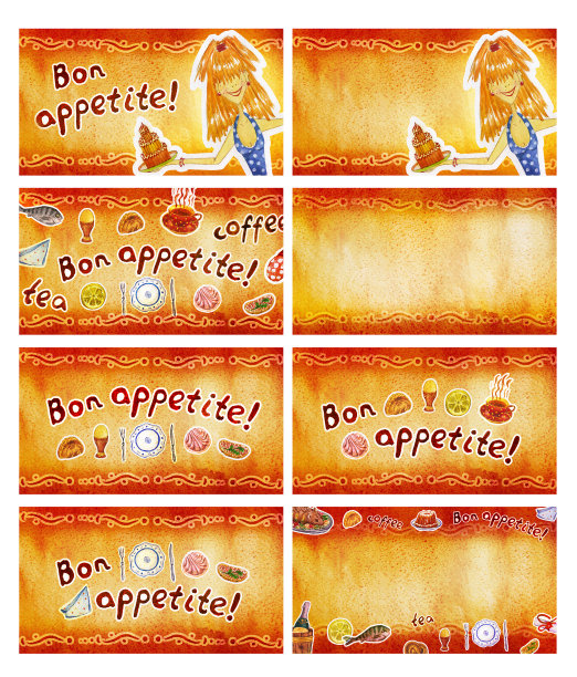 水彩食品名片图片下载