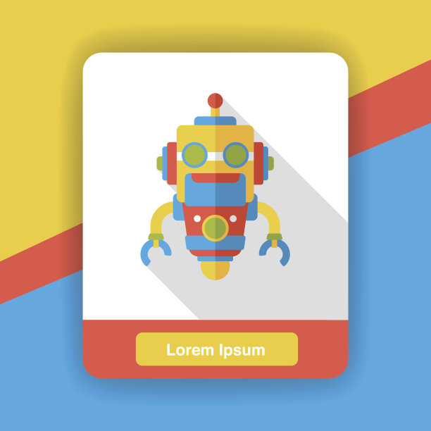 机器机器人平面图标图片下载