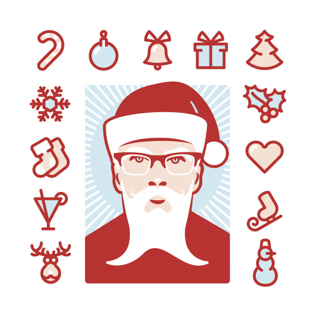 圣诞老人与图标图片下载