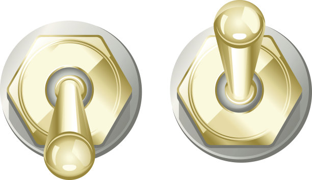 金色拨动开关按钮图片下载