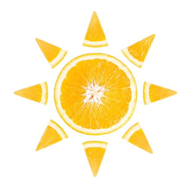 以太阳的形式切片橙色图片下载