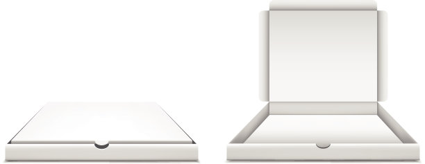 矢量披萨盒模板图片下载