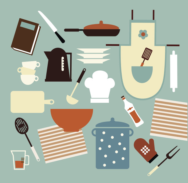 厨房里的插图图片下载