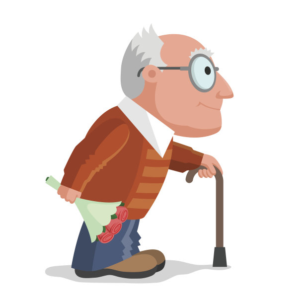 一个老人拿着一束花图片下载