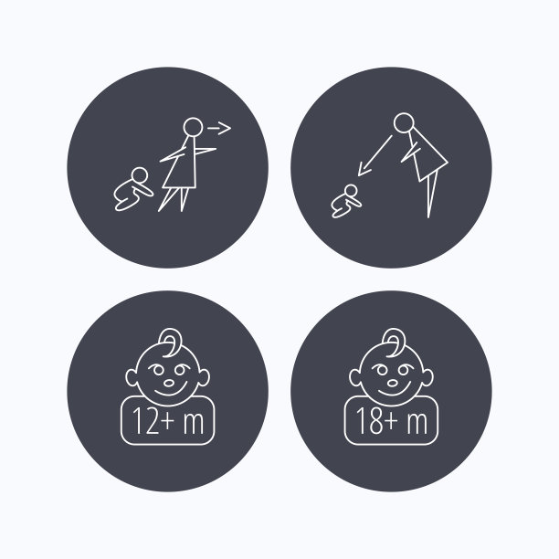 无人看管，父母监督和12个月的儿童偶像。图片下载