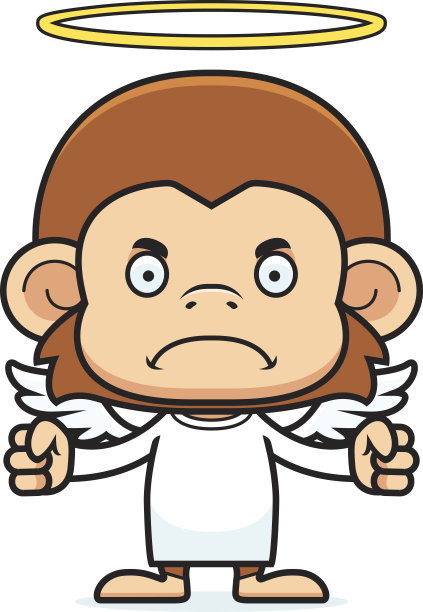 卡通愤怒的天使猴子图片下载