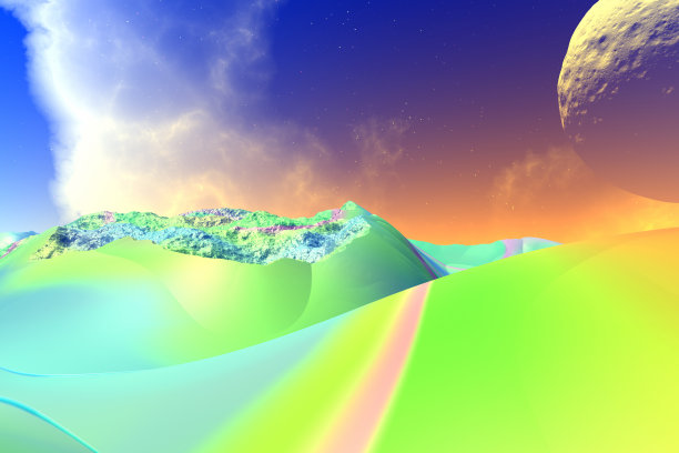 幻想外星球。岩石和天空图片下载