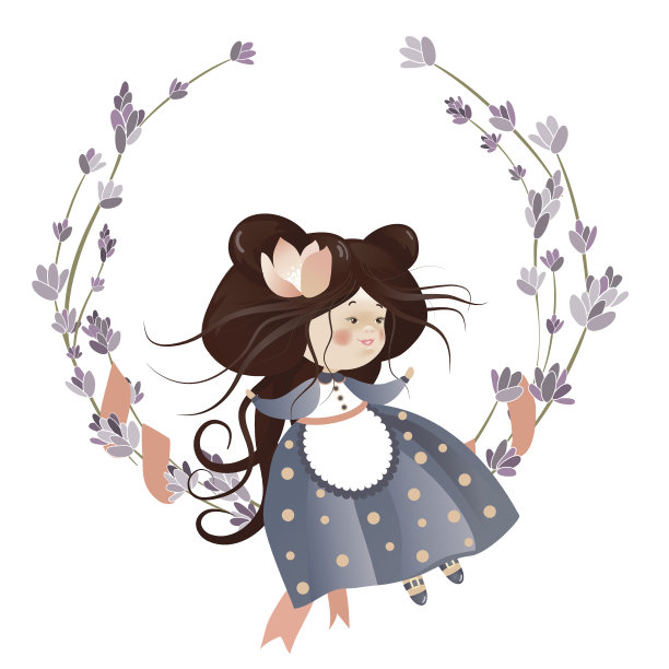 戴花环的可爱女孩图片下载