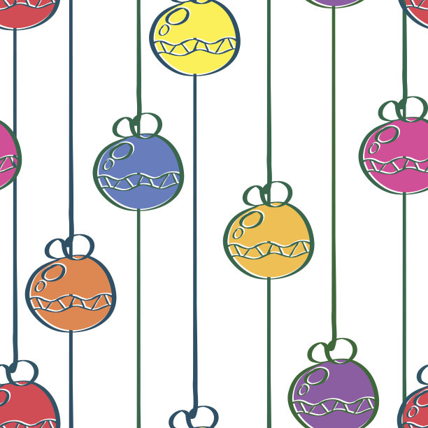 明亮的无缝模式与简单的风格花环。图片下载