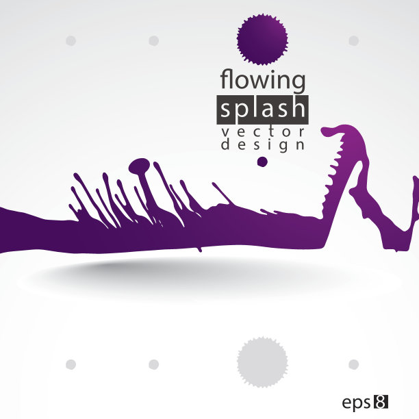 矢量笔刷绘制多色墨块，eps8涂抹背景图片下载