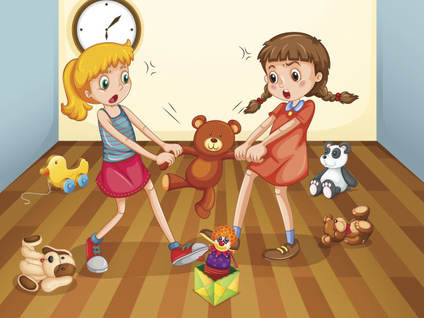 女孩们争抢泰迪熊图片下载