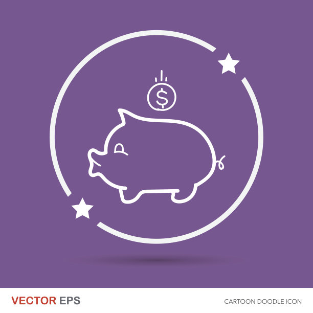 彩色涂鸦的储蓄罐图片下载