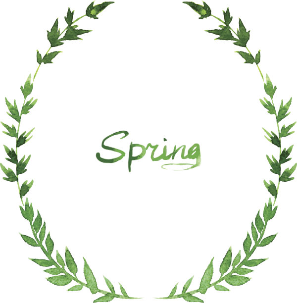 水彩树叶花环图片下载