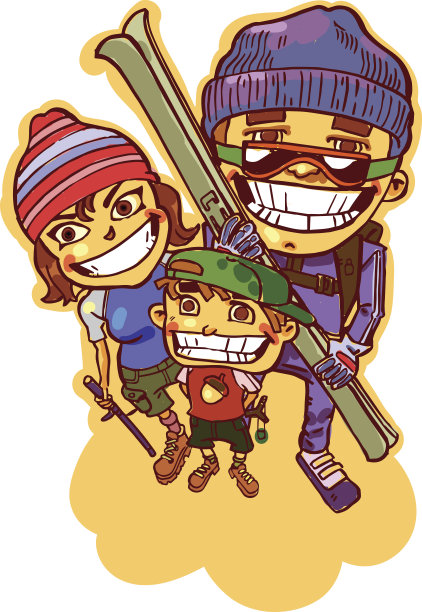 幸福的家庭在山里度假图片下载