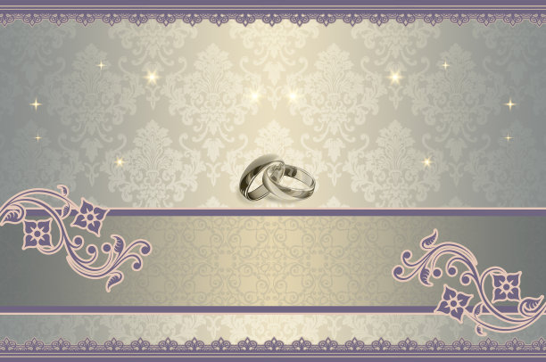 婚礼请柬模板。图片下载