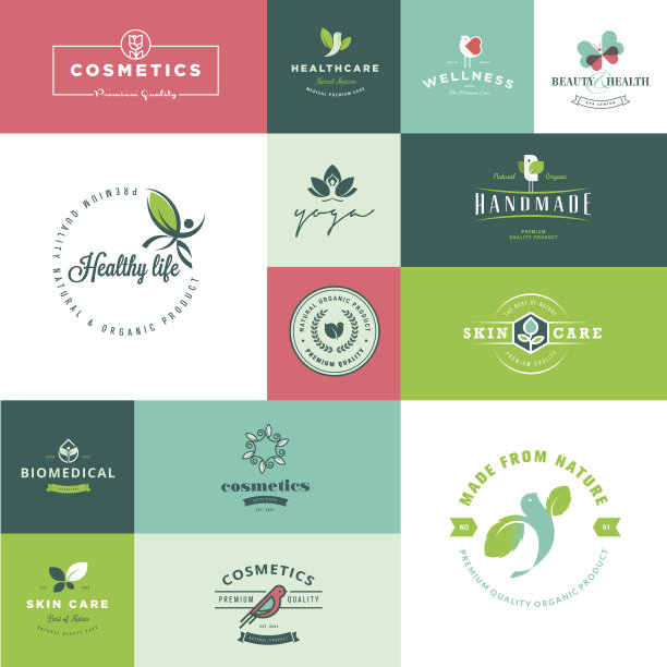 一套现代平面设计美丽和自然图标图片下载