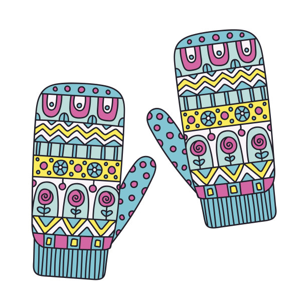 涂鸦冬季手套图片下载