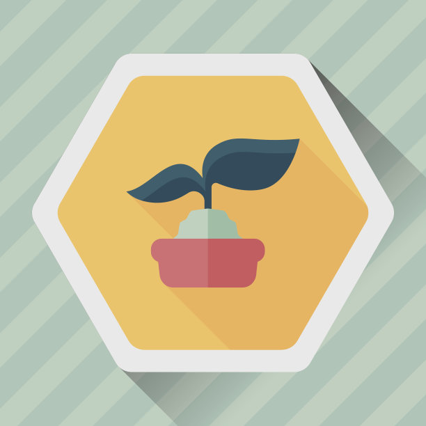 环保概念平面图标与长阴影，eps1图片下载