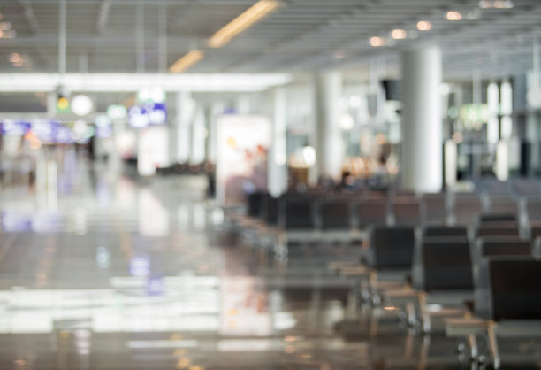 失焦的机场内部照片图片下载