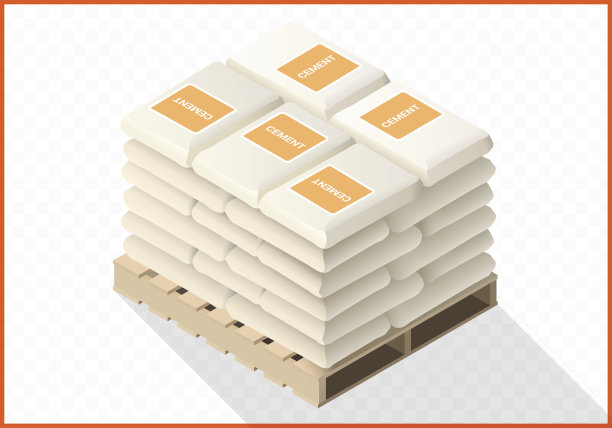 水泥袋堆叠等距视图图片下载