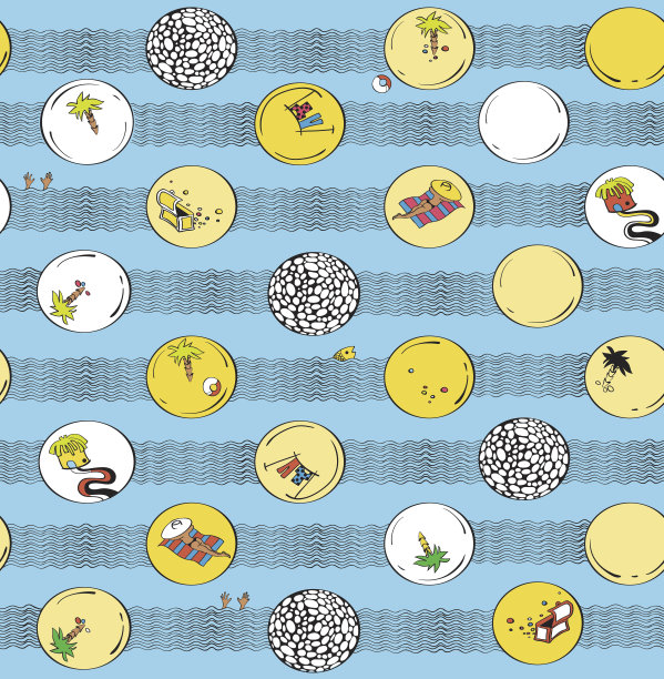 手绘无缝图案与夏季涂鸦。夏天的时间图片下载