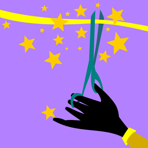 手拿剪刀剪丝带图片下载