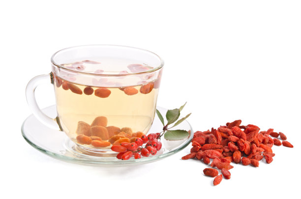 枸杞新鲜抗氧化茶分离白底图片下载