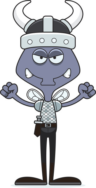 卡通愤怒的维京苍蝇图片下载