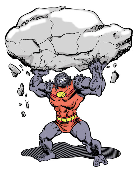 漫画人物Grock外星人举起巨石图片下载