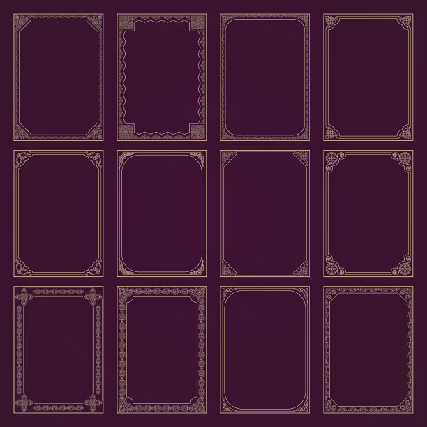 装饰向量复古框架和边框设置图片下载