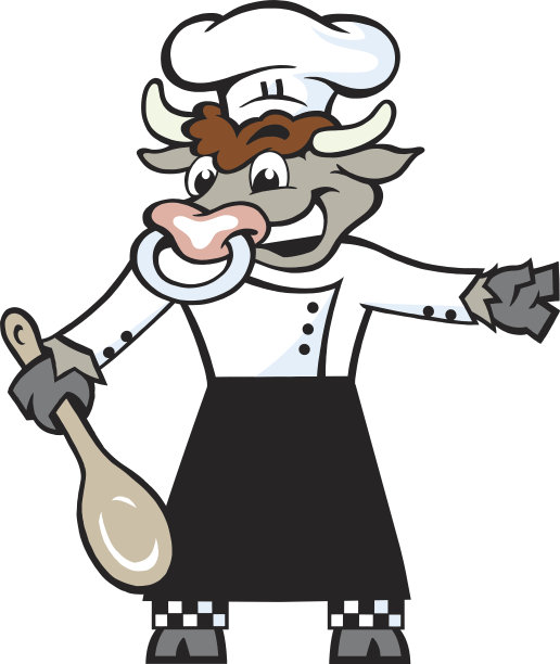 牛厨用勺子欢迎你图片下载