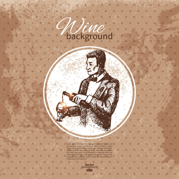 葡萄酒年份背景。手绘草图。菜单德图片下载