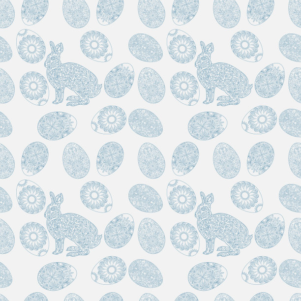复古复活节无缝图案素材图片