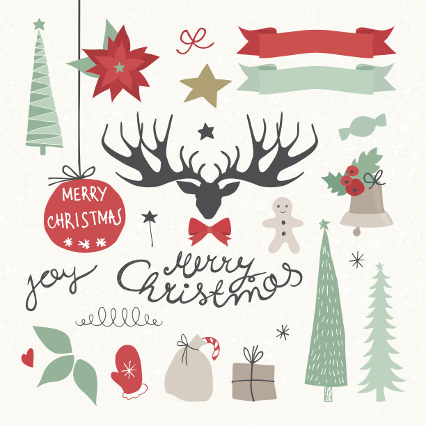 圣诞元素和象征。向量插图图片下载