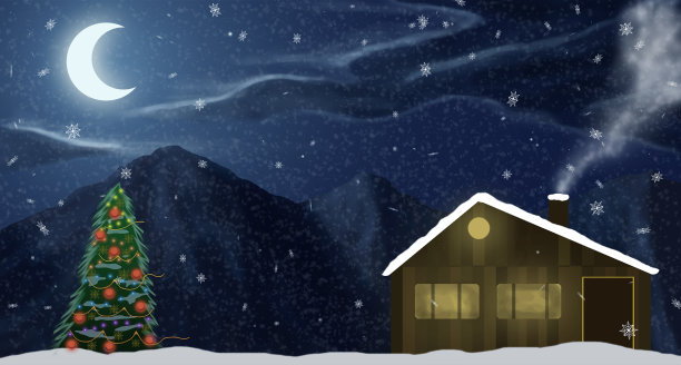 夜晚插画素材ID：127717456