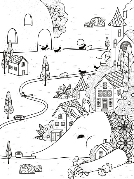 食蚁兽成人涂色页图片下载