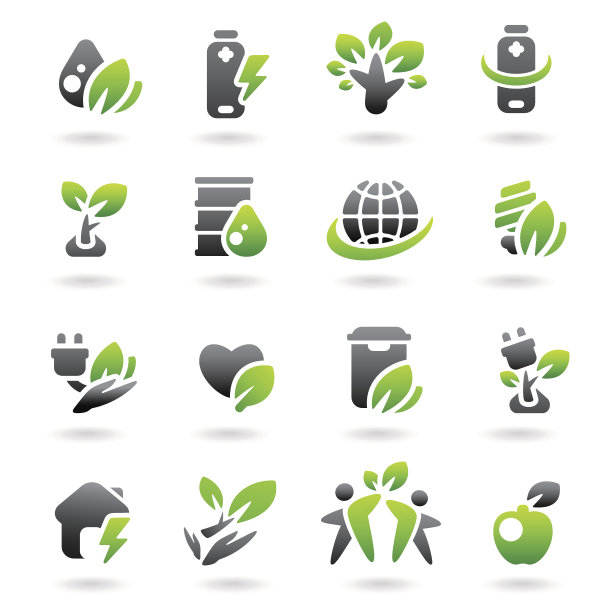 生态图标集合。向量图片下载