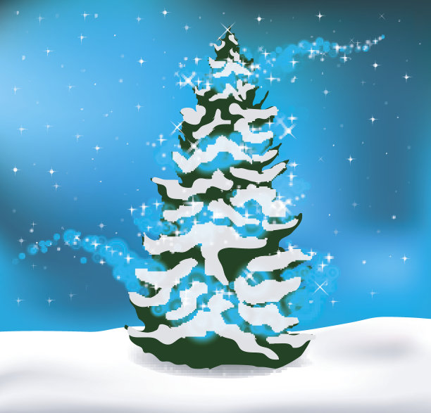 冬季森林景观圣诞背景图片下载