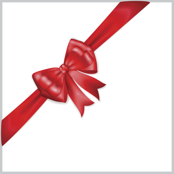 红色蝴蝶结与斜丝带素材图片