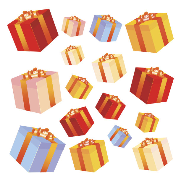 有蝴蝶结和丝带的礼盒。图片下载