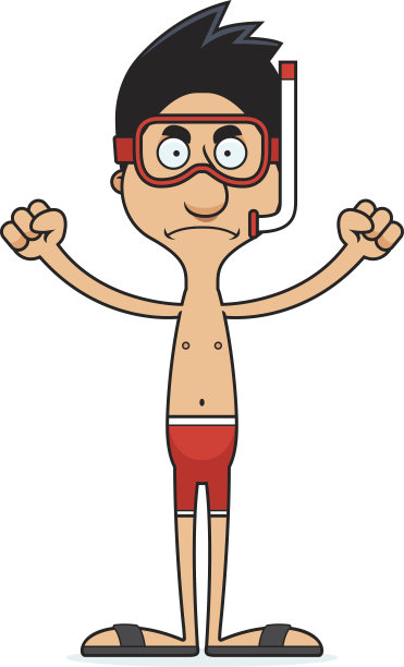 卡通愤怒的浮潜者图片下载