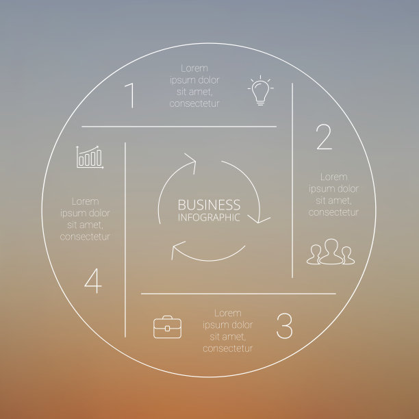 圈线信息图、图、图。背景的模糊向量。图片下载