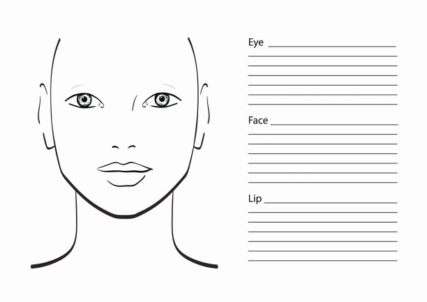 脸表化妆师布兰克。模板。图片下载