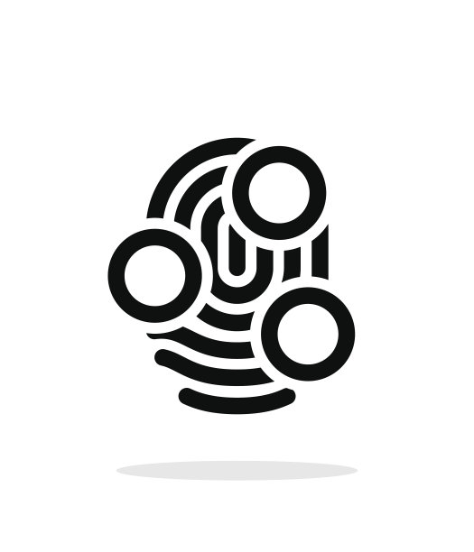 指纹螺旋型扫描图标在白色背景。图片下载