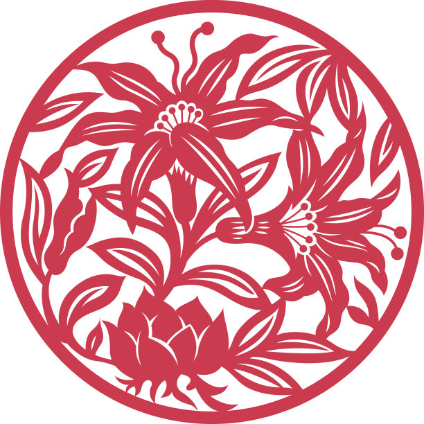 中国传统剪纸艺术(花式)素材图片