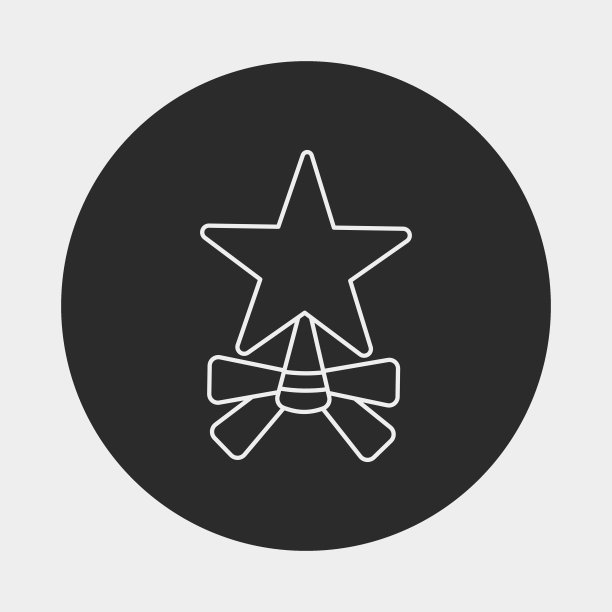 圣诞明星线图标图片下载