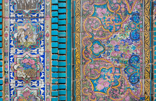 伊朗老清真寺的瓷砖图片下载