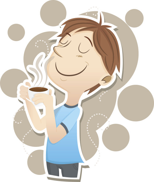 男人闻到咖啡的味道图片下载