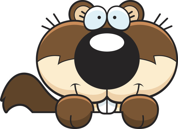 卡通松鼠窥视图片下载