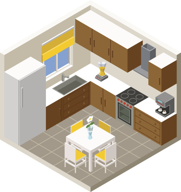 向量等距厨房图片下载